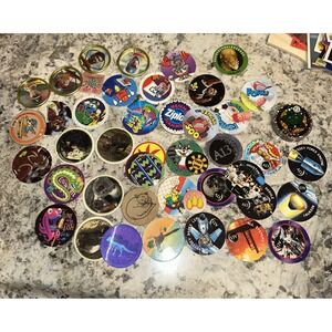 Vintage Large Lot of Assorted Pogs 90s With Slammers B3